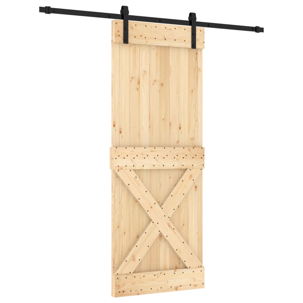 Porta scorrevole Vidaxl con pino solido da 80x210 cm per pastella