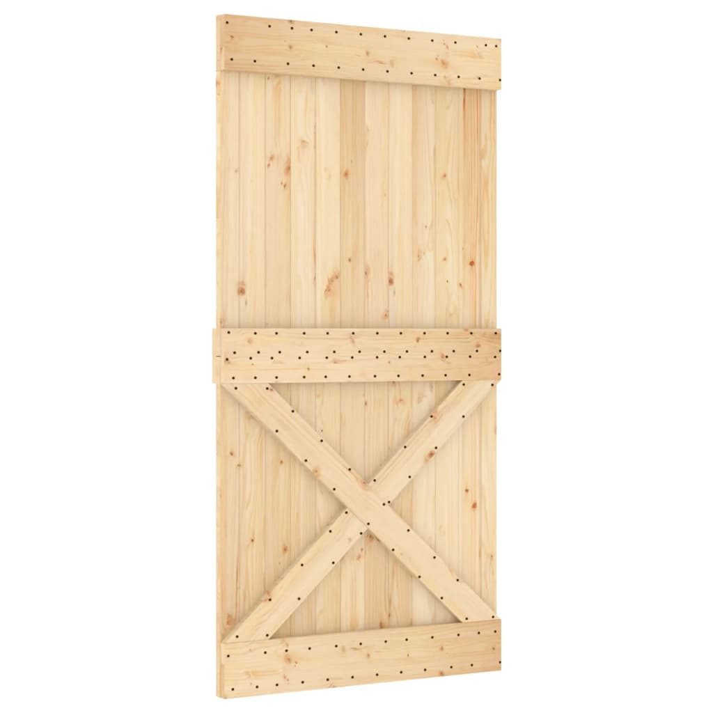 Puerta corredera de Vidaxl con masa 100x210 cm de pino sólido