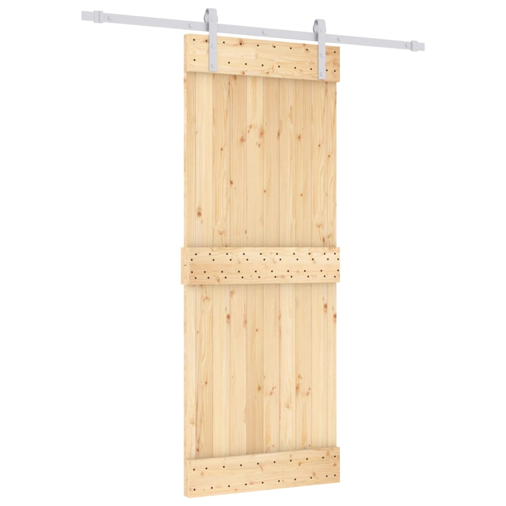 Puerta corredera de Vidaxl con masa 80x210 cm de pino sólido