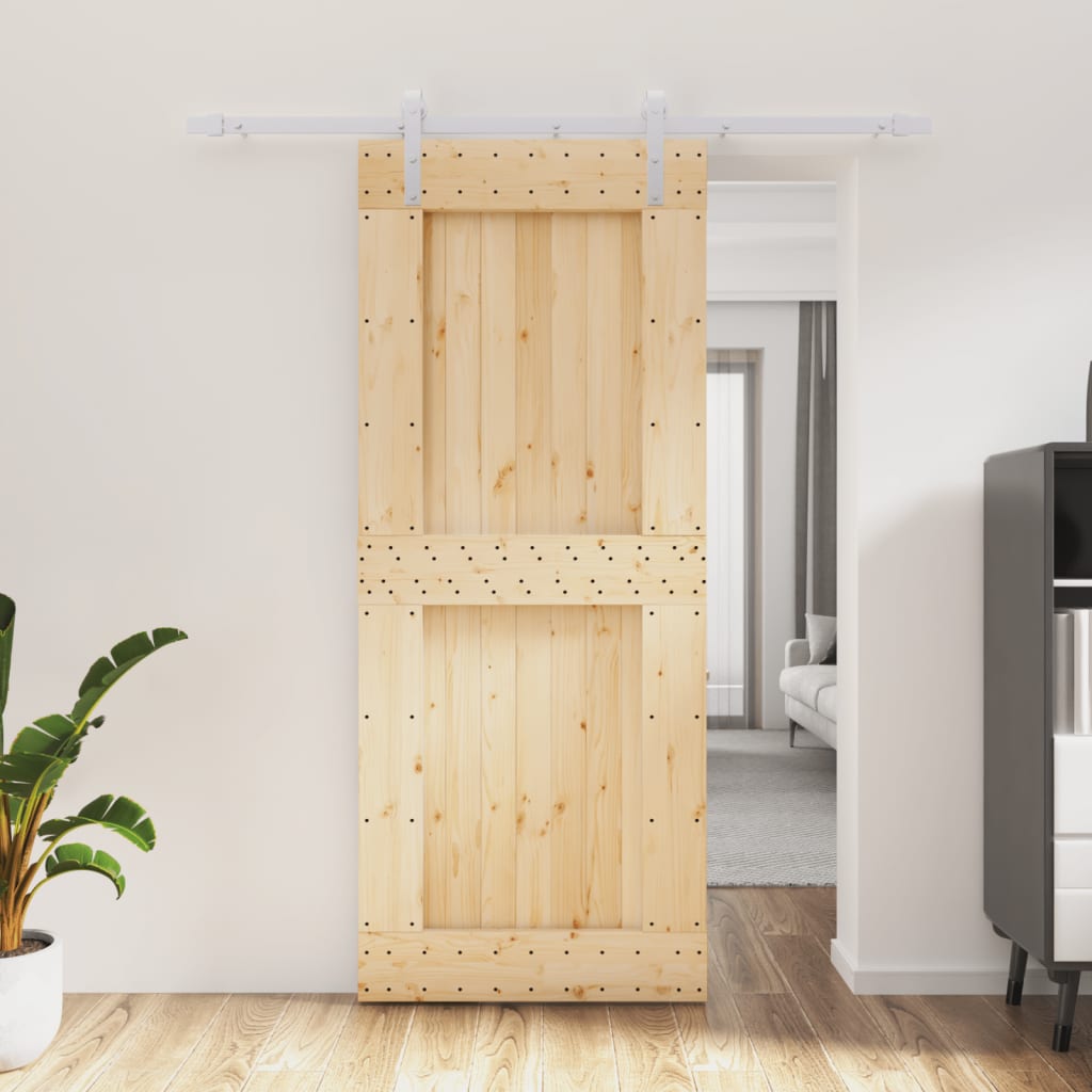 Porta scorrevole Vidaxl con pino solido da 85x210 cm