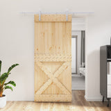 Vidaxl sliding door with batter 90x210 cm solid pine