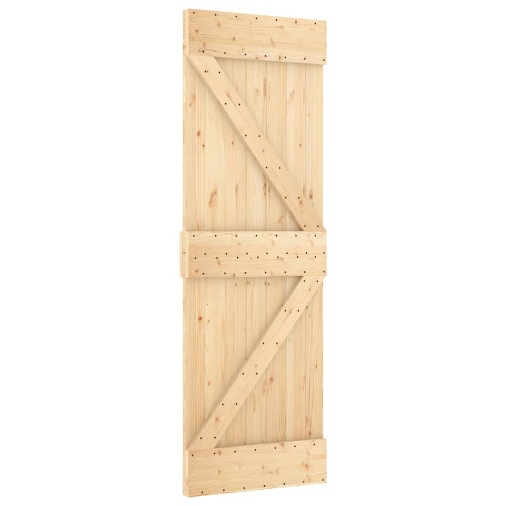 Puerta corredera de Vidaxl con masa 80x210 cm de pino sólido