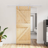 Porta scorrevole Vidaxl con pino solido da 80x210 cm per pastella