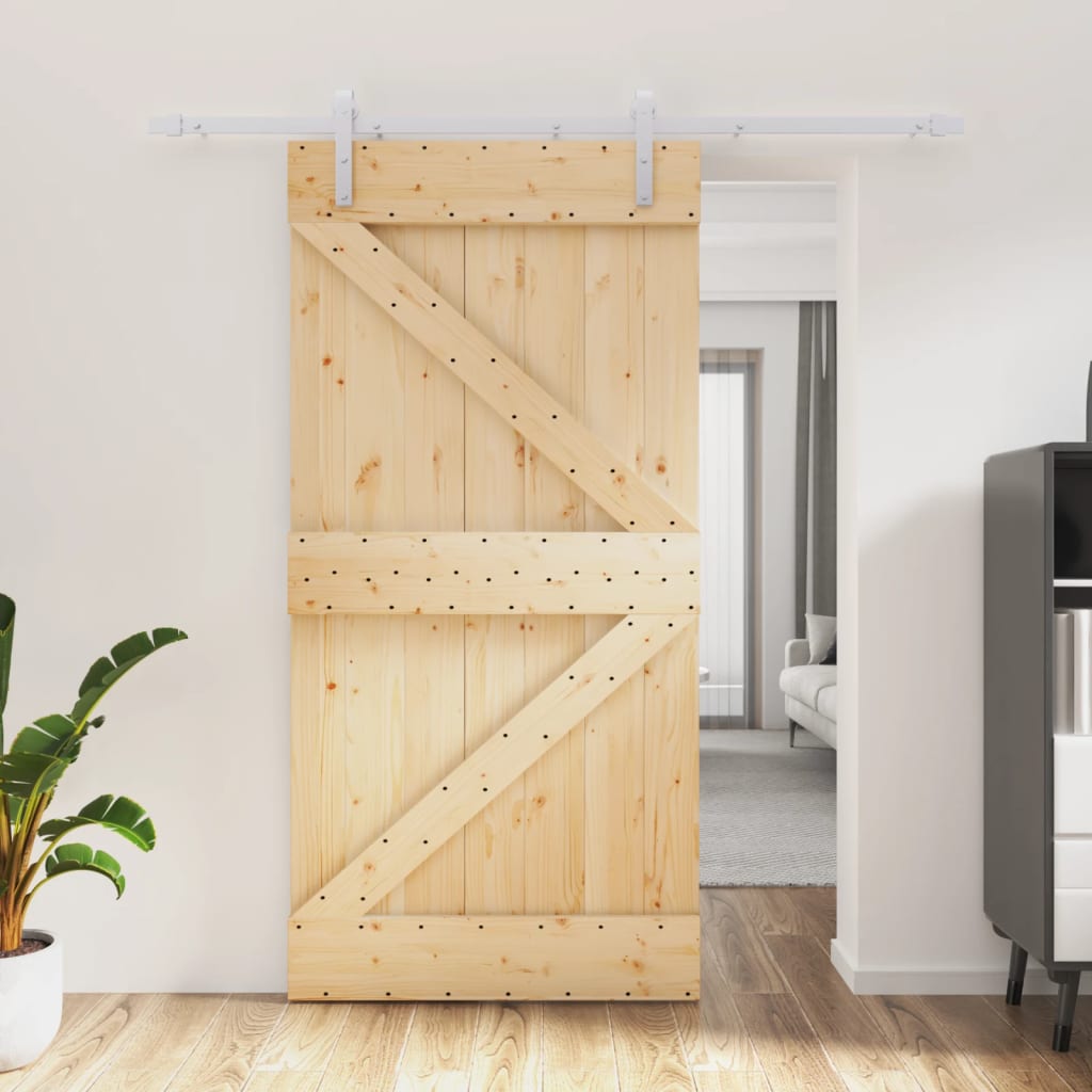 VidaXL sliding door with batter 100x210 cm Solid pine