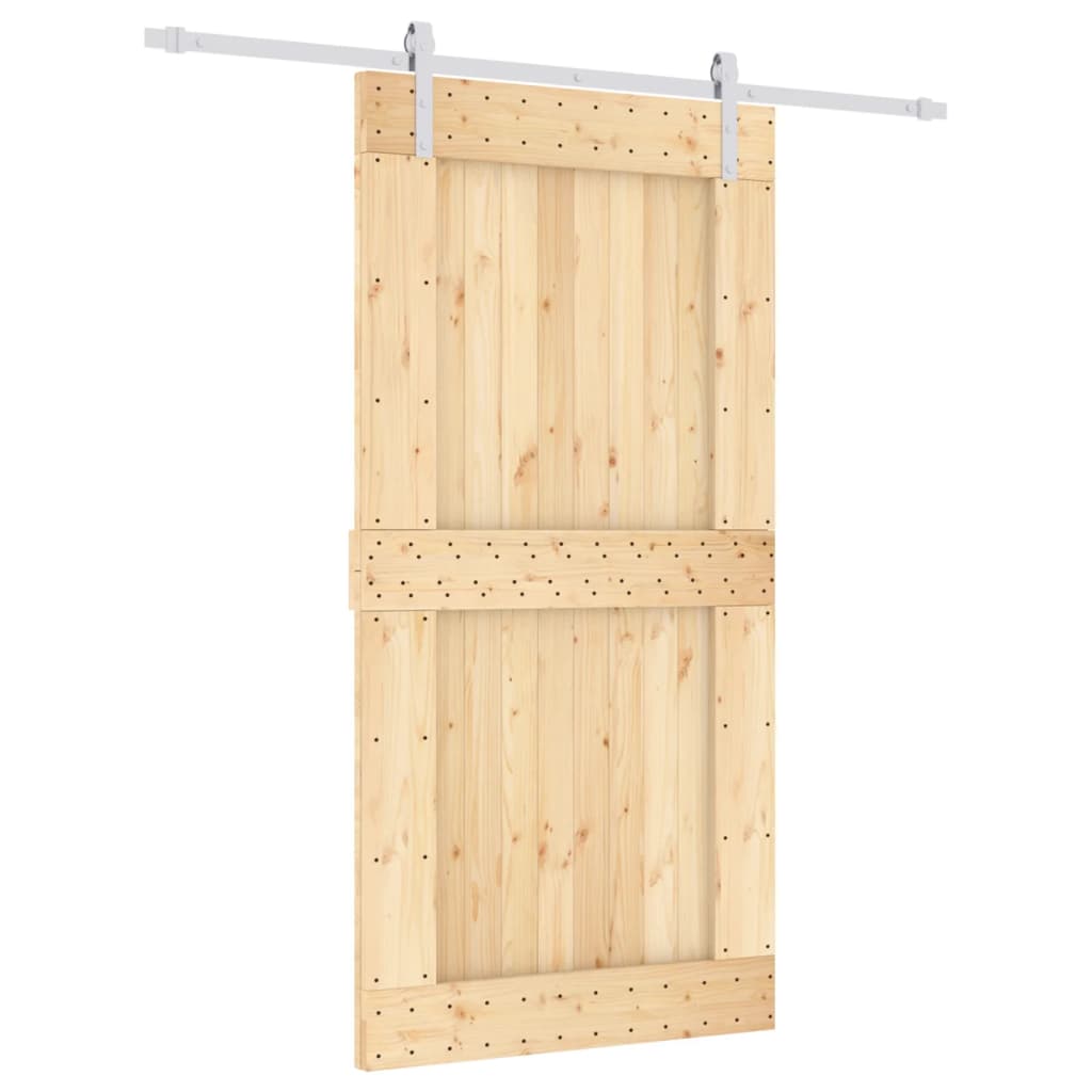 Puerta corredera de Vidaxl con masa 100x210 cm de pino sólido