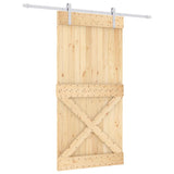 Puerta corredera de Vidaxl con masa 100x210 cm de pino sólido