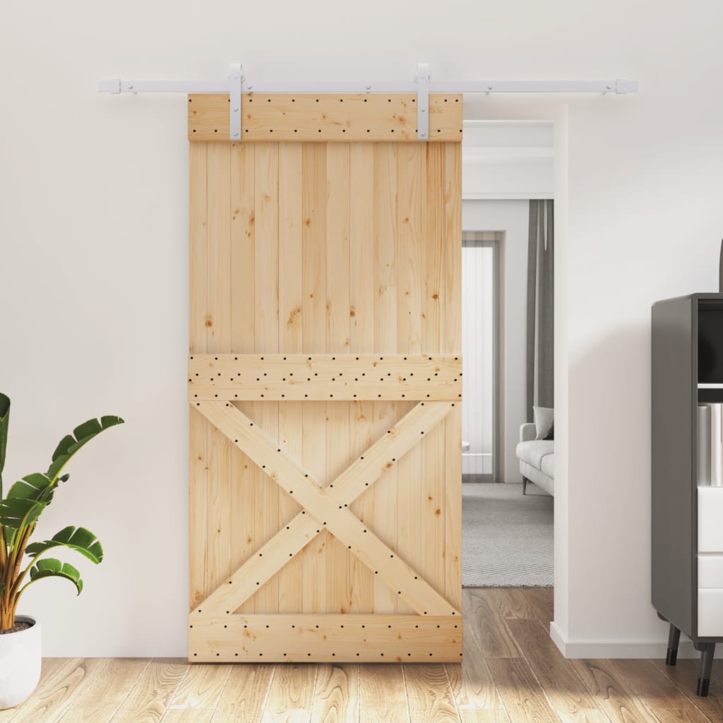 VidaXL sliding door with batter 100x210 cm Solid pine