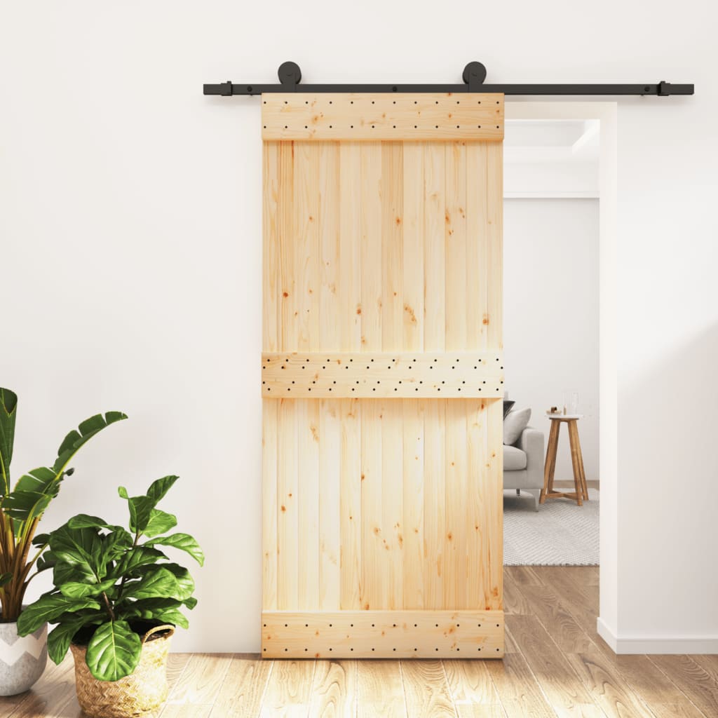 Vidaxl sliding door with batter 90x210 cm solid pine