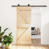 Porta scorrevole Vidaxl con pino solido da 85x210 cm