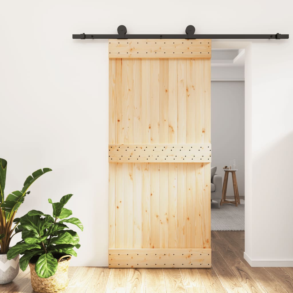 Puerta corredera de Vidaxl con masa de 95x210 cm de pino sólido