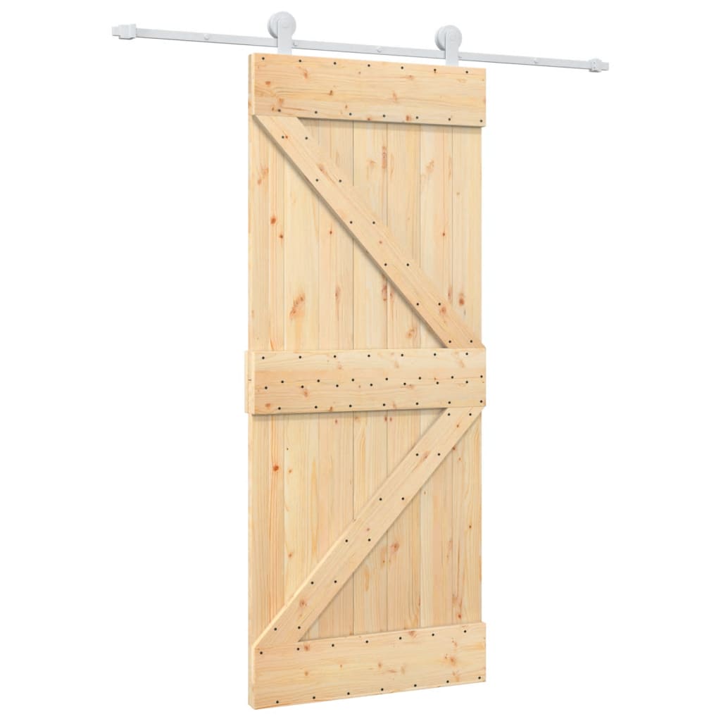 Porta scorrevole Vidaxl con pino solido da 85x210 cm