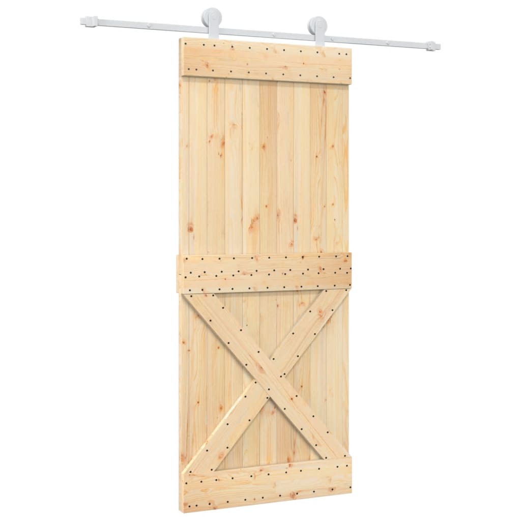 Porta scorrevole Vidaxl con pino solido da 85x210 cm