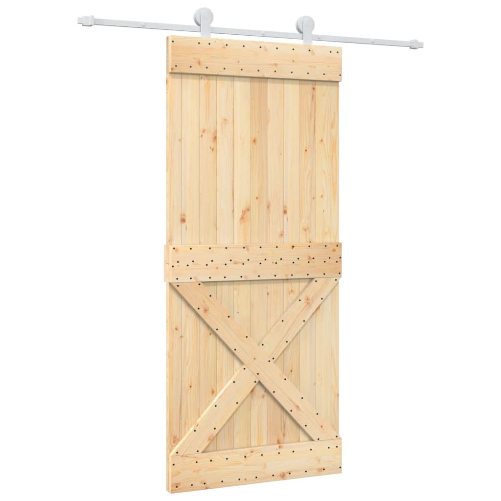 Puerta corredera de Vidaxl con masa de 90x210 cm de pino sólido