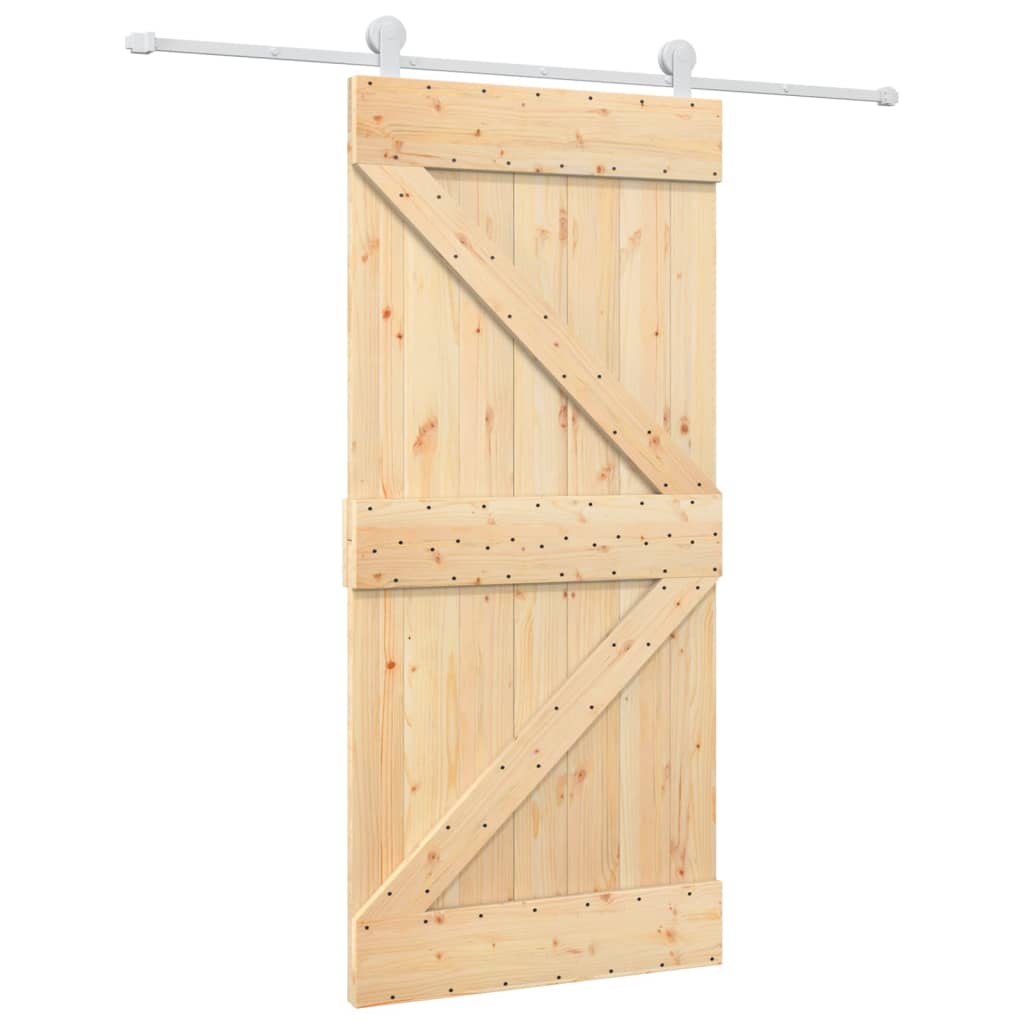 Puerta corredera de Vidaxl con masa de 95x210 cm de pino sólido