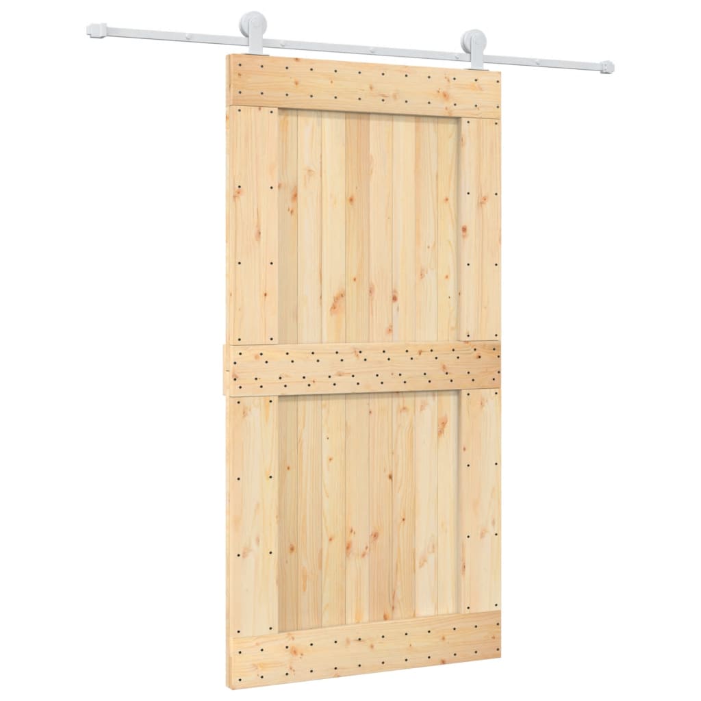 Puerta corredera de Vidaxl con masa 100x210 cm de pino sólido