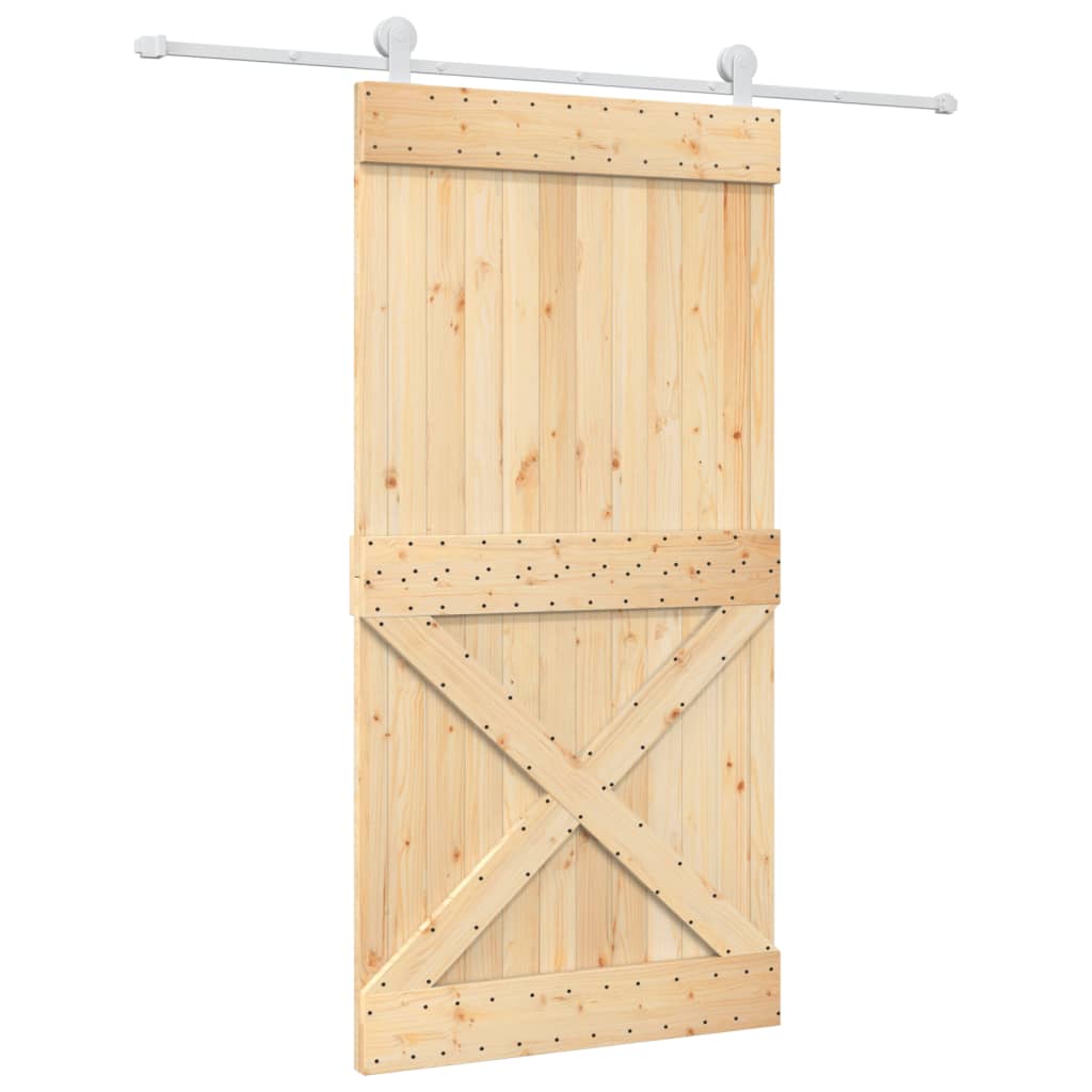 Puerta corredera de Vidaxl con masa 100x210 cm de pino sólido