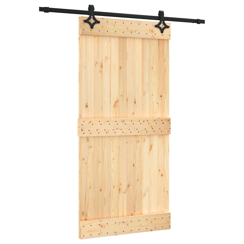 Puerta corredera de Vidaxl con masa 100x210 cm de pino sólido