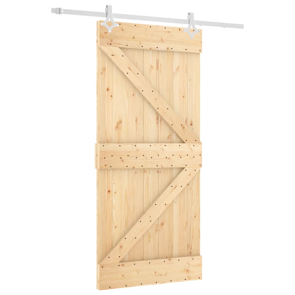 Puerta corredera de Vidaxl con masa de 95x210 cm de pino sólido