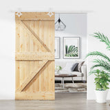 Vidaxl sliding door with batter 95x210 cm solid pine