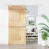 Vidaxl sliding door with batter 90x210 cm solid pine