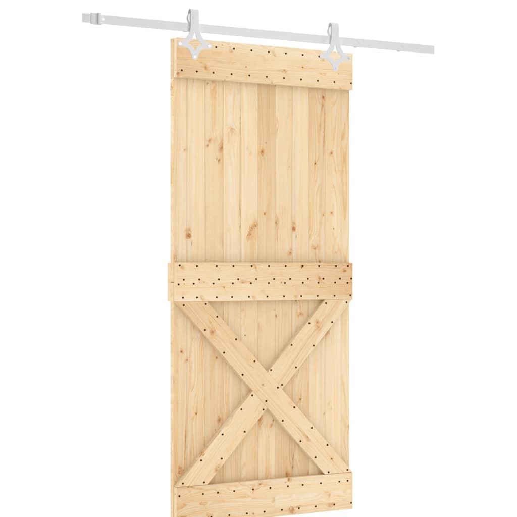 Puerta corredera de Vidaxl con masa de 90x210 cm de pino sólido