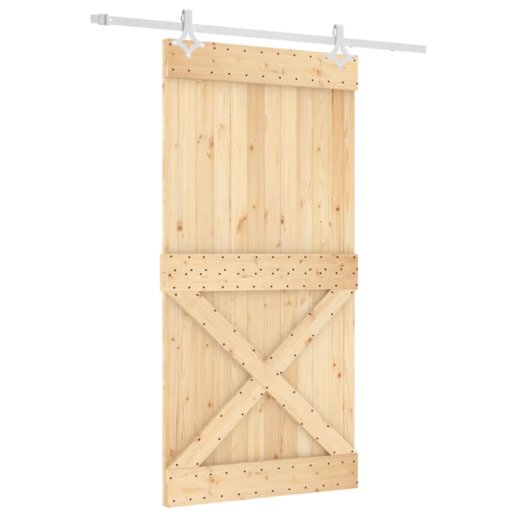 Puerta corredera de Vidaxl con masa 100x210 cm de pino sólido