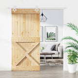 VidaXL sliding door with batter 100x210 cm Solid pine