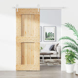 VidaXL sliding door with batter 80x210 cm Solid pine