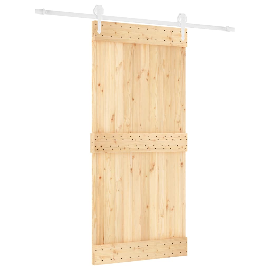 Vidaxl sliding door with batter 95x210 cm solid pine