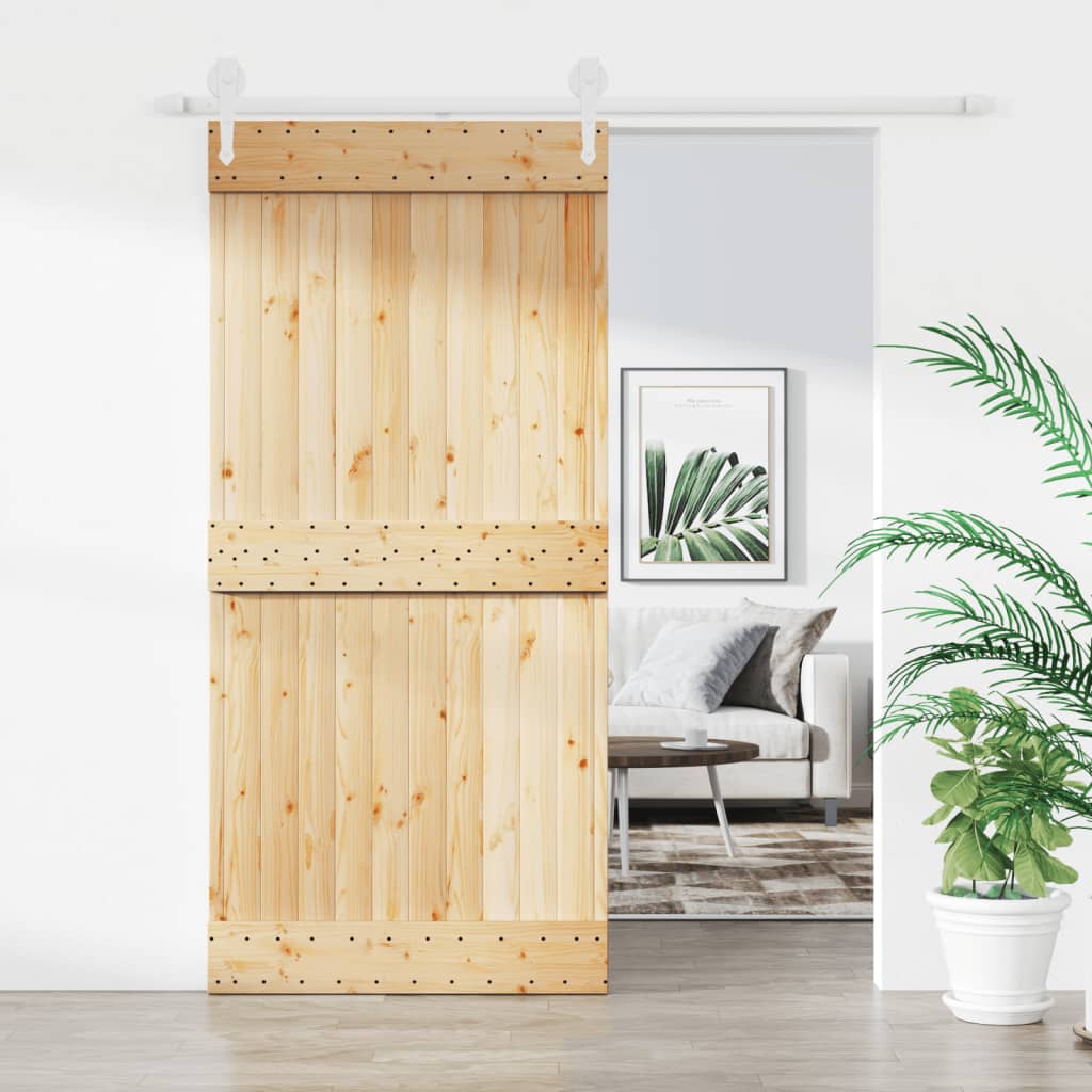 Puerta corredera de Vidaxl con masa de 95x210 cm de pino sólido