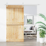 Puerta corredera de Vidaxl con masa 100x210 cm de pino sólido