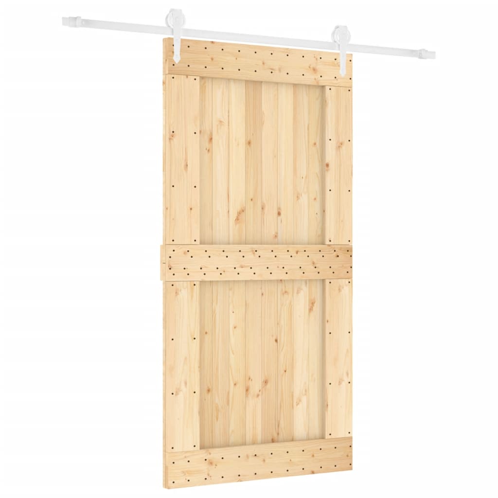 Puerta corredera de Vidaxl con masa 100x210 cm de pino sólido