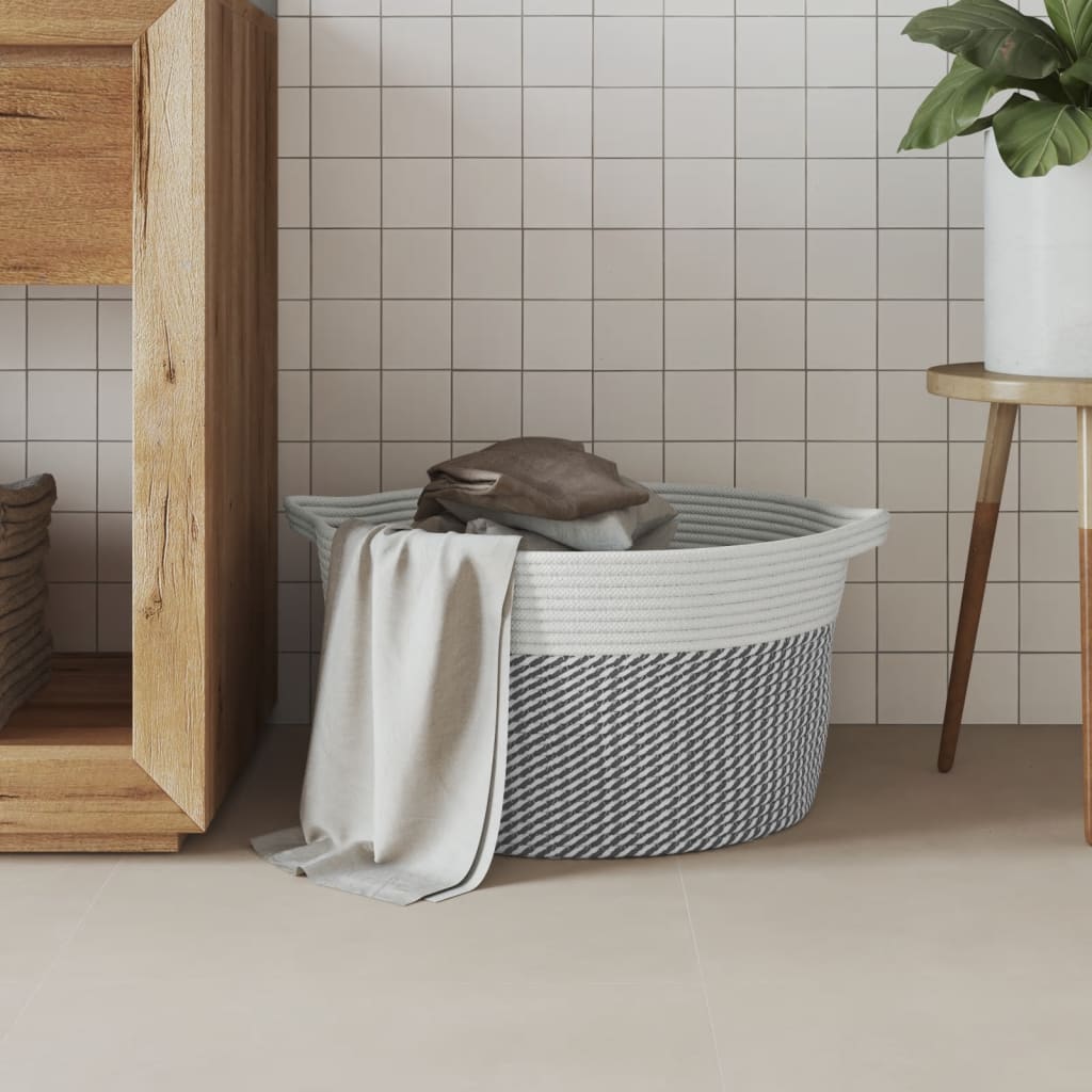 Vidaxl Späichere Basket Ø 40x25 cm Koteng a Wäiss