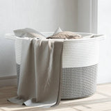 Vidaxl laundry basket Ø 55x36 cm cotton gray and white