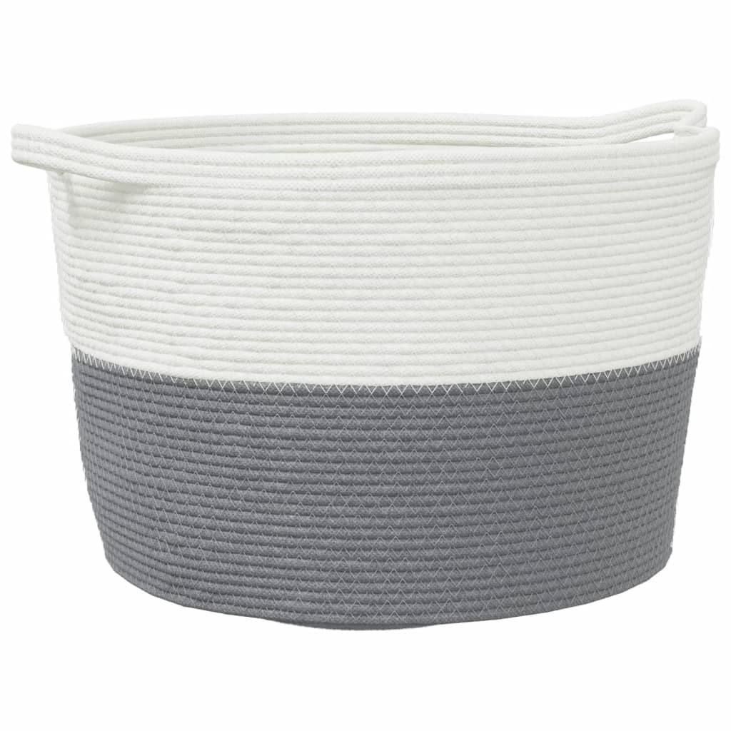 Vidaxl laundry basket Ø 60x36 cm cotton gray and white