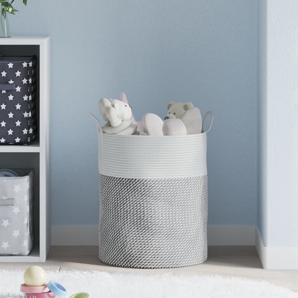 Vidaxl Storage basket Ø 38x46 cm cotton gray and white