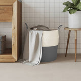 Vidaxl Storage Basket Ø 43x38 cm Bomuld Grå og hvid