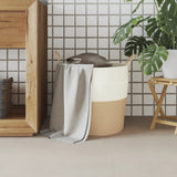 Vidaxl oppbevaringskurv Ø 43x38 cm bomull beige og hvit