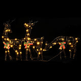 Vidaxl Christmas decorations Reindeer family 90 LEDs Rattan Warm white