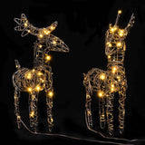 Vidaxl Christmas decorations reindeer 2 st 80 LEDs Rattan Warm white