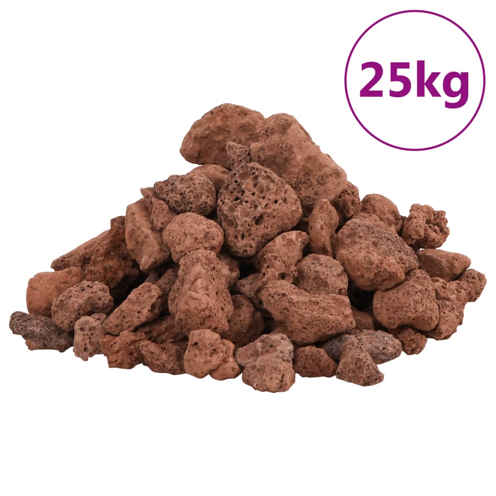 Vidaxl Lava Stones 25 kg 1-2 cm czerwony