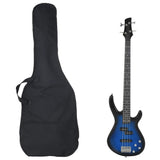 Vidaxl Bass Guitar for Promorners Electric con borsa 4 4 46 Blu Nero