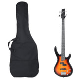 Guitare basse vidaxl pour les débutants électriques avec sac 4 4 46 noir brun