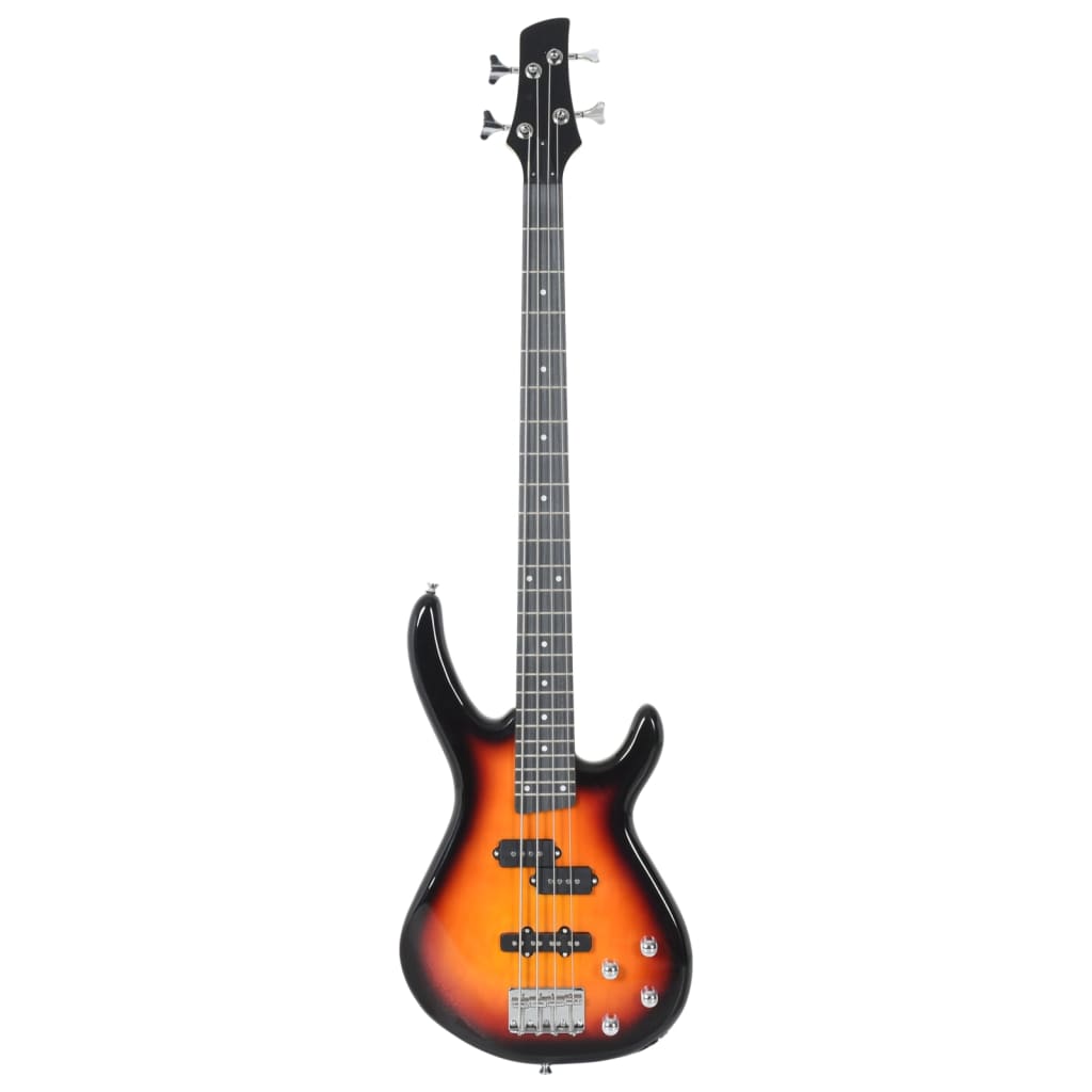 Gitara basowa Vidaxl dla początkujących elektrycznych z torbą 4 4 46 Brown Black