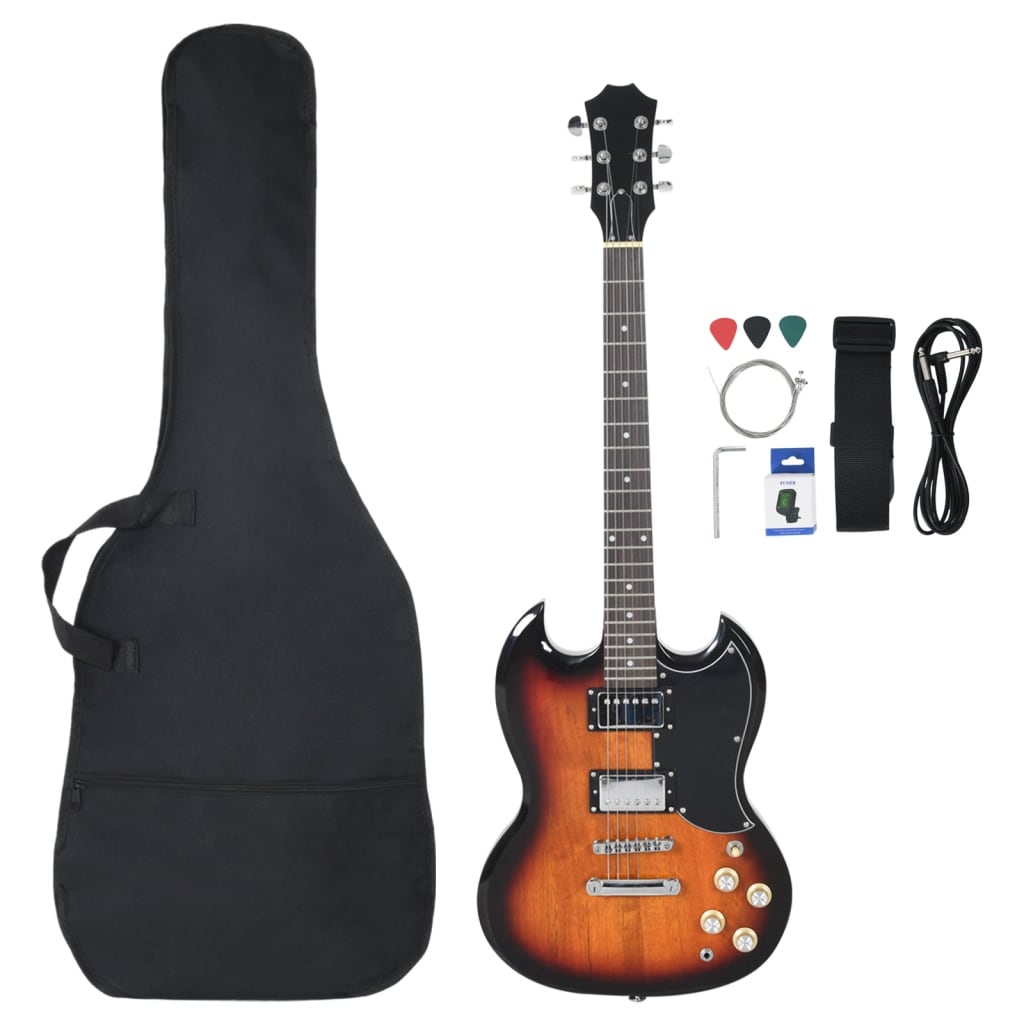 Vidaxl gitar for nybegynnere elektrisk med bag 4 4 39 svart