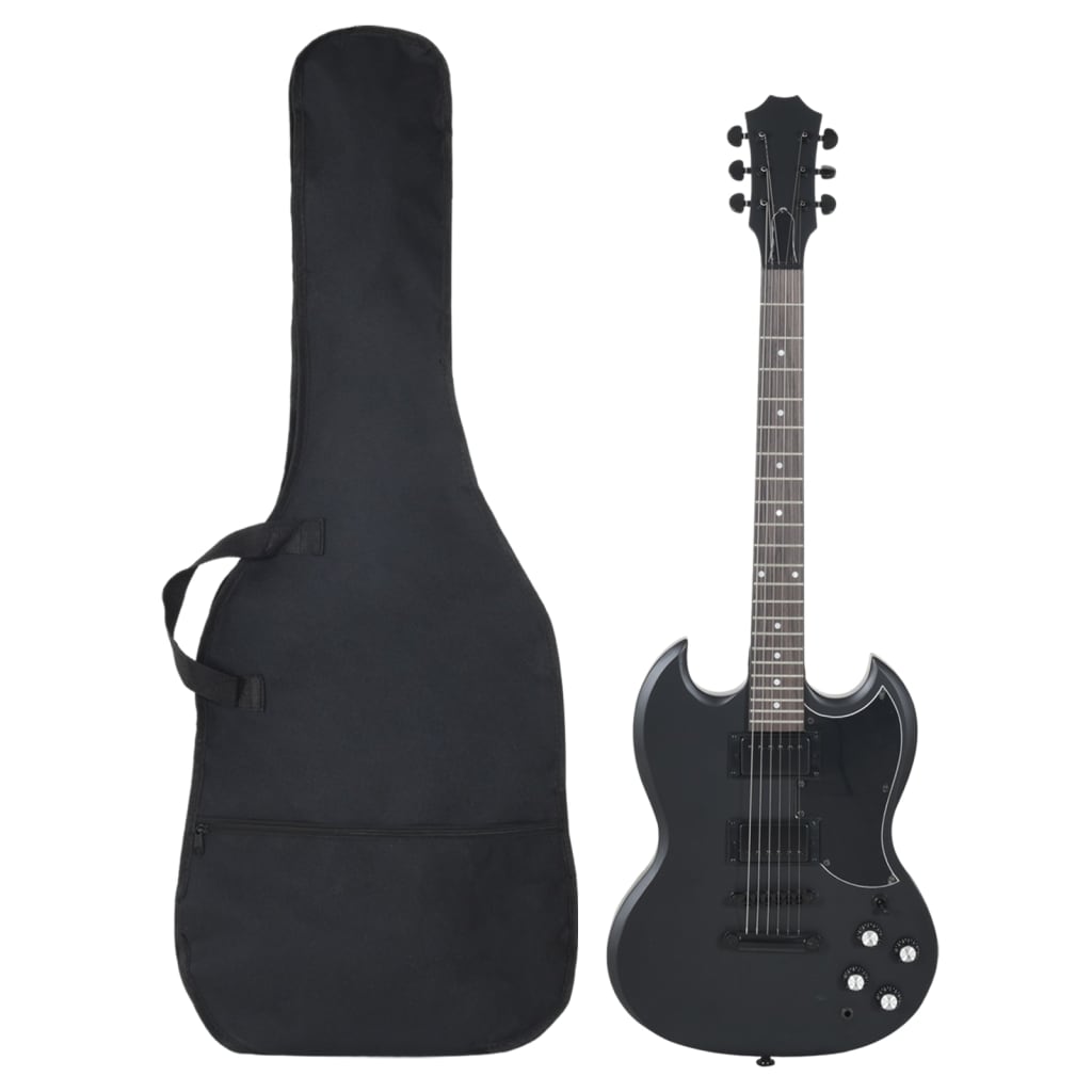 Vidaxl gitar for nybegynnere elektrisk med bag 4 4 39 svart