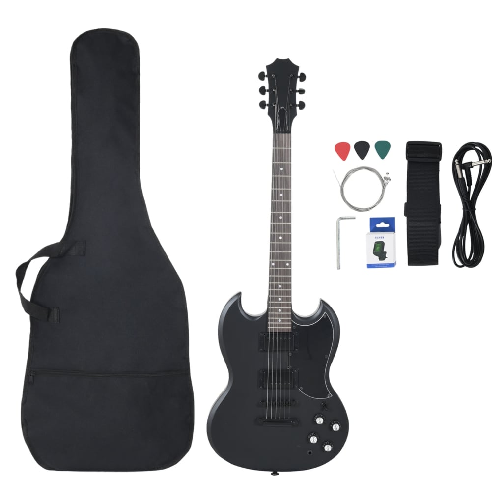 Vidaxl -Gitarre für Anfänger Elektrisch mit Tasche 4 4 ​​39 Schwarz