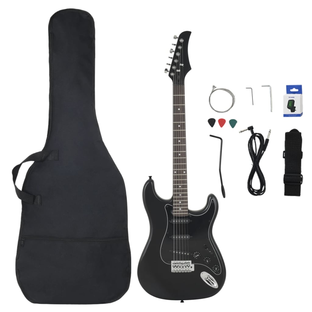 Vidaxl -gitarr för nybörjare Electric With Bag 4 4 39 Svart