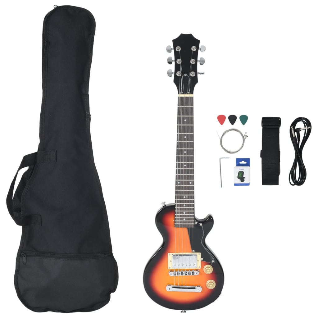 Vidaxl -Gitarre für Kinder elektrisch mit Tas 3 4 30 braun und schwarz