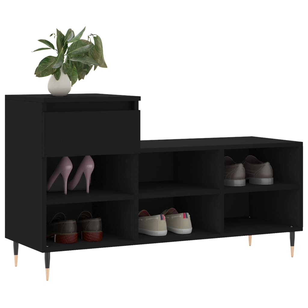 VidaXL Shoe cabinet 102x36x60 cm Properted Wood Black